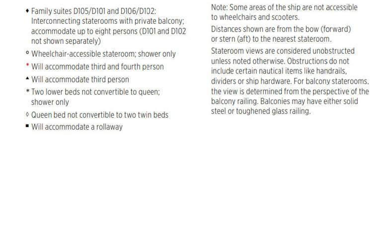 Grand Princess deck plan legend