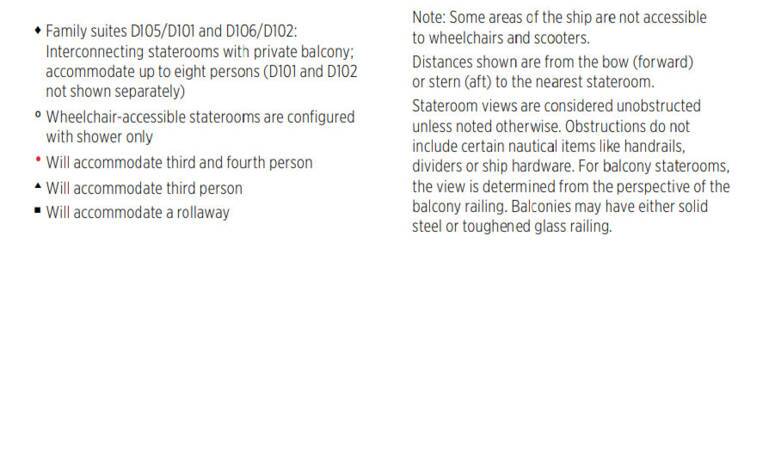 Crown Princess deck plan legend